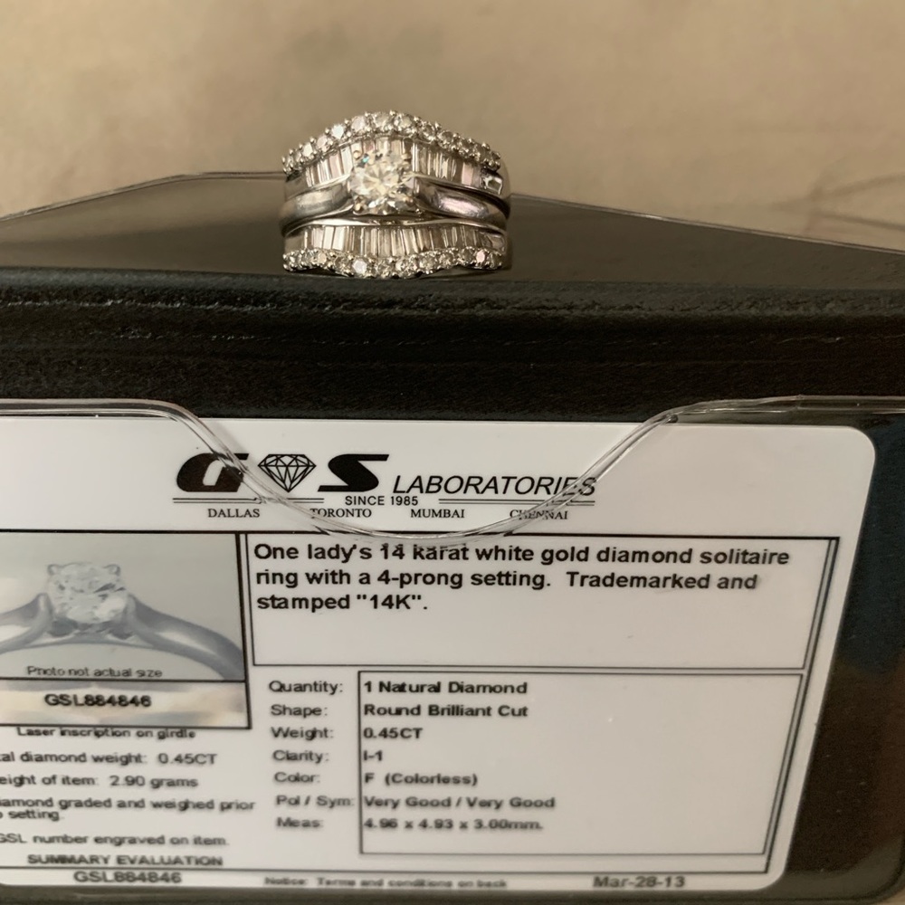 14K White Gold Diamond Solitaire Ring